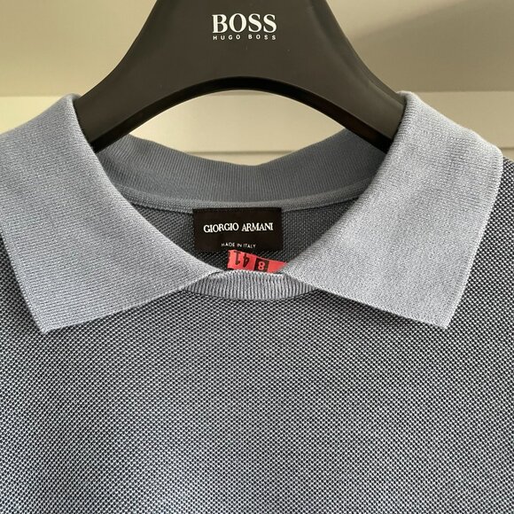 Giorgio Armani Short Sleeved Buttonless Polo Shirt - Picture 3 of 3
